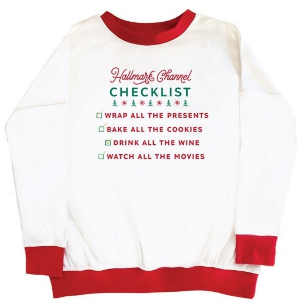New! Hallmark Channel Christmas Checklist Sweatshirt
